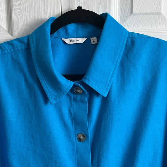 Reitmans Linen Cap Sleeve Top Blue Size XL - Picture 2 of 10